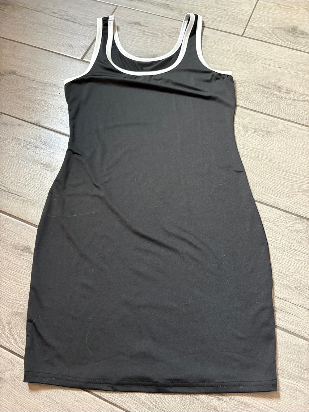 Black Tank Dress with White Trim